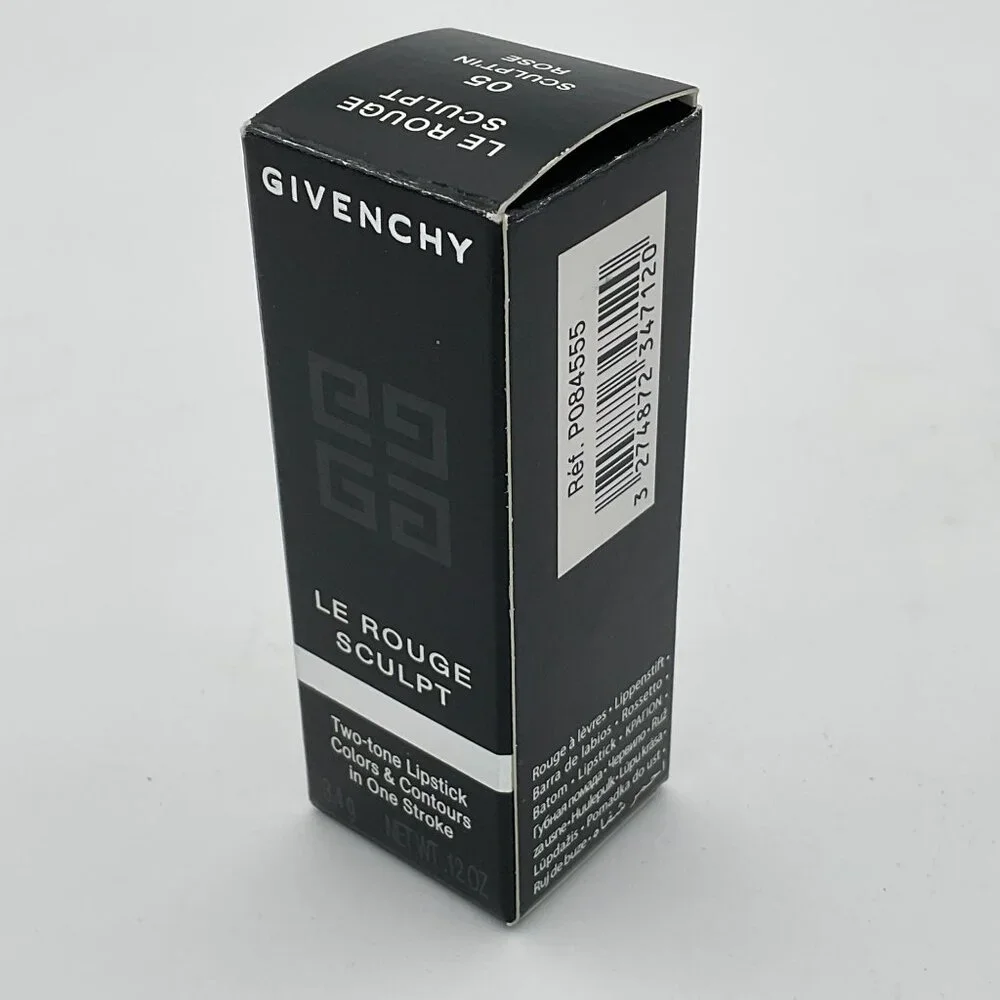 Givenchy Le Rouge Sculpt Two-Tone Lipstick #05 Sculpt'in Rose NIP Leather Case